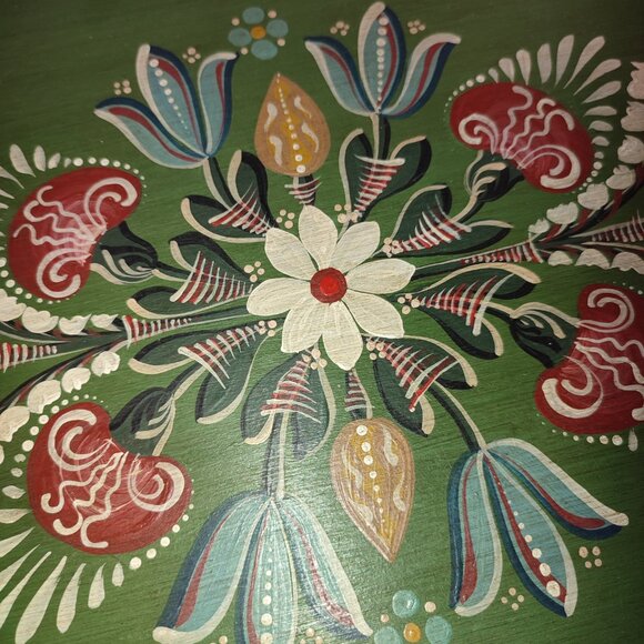 Large Transylvanian Hand Painted Tray Artist Signed Saxon German Heritage - Picture 9 of 10